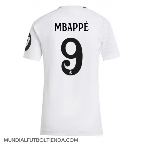 Camiseta Real Madrid Kylian Mbappe #9 Primera Equipación Replica 2024-25 para mujer mangas cortas